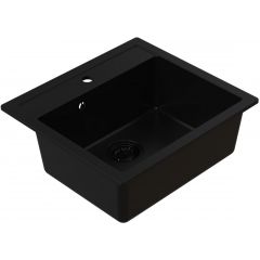 Ruvetti Ditto 3001DFB60W zlewozmywak granitowy 56x51 cm czarny