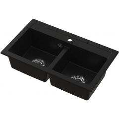 Ruvetti Doblo 3001DOBCW zlewozmywak granitowy 75.6x44.7 cm czarny
