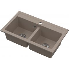 Ruvetti Doblo 3001DOBEW zlewozmywak granitowy 75.6x44.7 cm beżowy