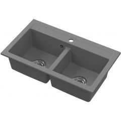 Ruvetti Doblo 3001DOGRW zlewozmywak granitowy 75.6x44.7 cm szary/grafitowy/onyx