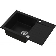 Ruvetti Pineko 3001PNBC140W zlewozmywak granitowy 68x44.2 cm czarny