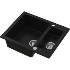 Ruvetti Signum 3001SBC1520W zlewozmywak granitowy 60.5x49.5 cm czarny