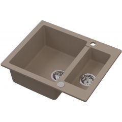 Ruvetti Signum 3001SBE1520W zlewozmywak granitowy 60.5x49.5 cm beżowy