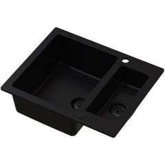 Ruvetti Signum 3001SFB1520W zlewozmywak granitowy 60.5x49.5 cm czarny