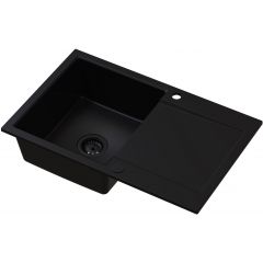 Ruvetti Signum 3001SFB160W zlewozmywak granitowy 79x50 cm czarny