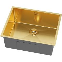 Ruvetti Stelio 5001SPVDGOLD60P zlewozmywak stalowy z syfonem 54x44 cm złoty