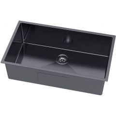 Ruvetti Stelio 5001SPVDGRF80P zlewozmywak stalowy z syfonem 74x44 cm grafit