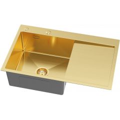 Ruvetti Masivo 5002MPVDGOLD160WL zlewozmywak z dozownikiem 78x49 cm złoty