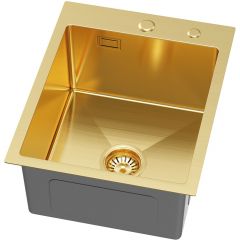 Ruvetti Masivo 5002MPVDGOLD40W zlewozmywak z dozownikiem 50x40 cm złoty