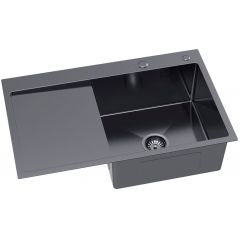 Ruvetti Masivo 5002MPVDGRF160WP zlewozmywak z dozownikiem 78x49 cm grafit