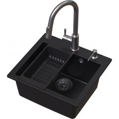 Ruvetti Frigo LP3200FR4945BCW zlewozmywak z baterią i akcesoriami czarny/stal