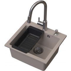 Ruvetti Frigo LP3200FR4945BEW zlewozmywak z baterią i akcesoriami beżowy/stal