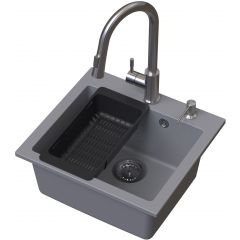 Ruvetti Frigo LP3200FR4945GRW zlewozmywak z baterią i akcesoriami szary/stal