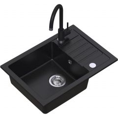 Ruvetti Tito Compact LP3200TC6244BCW zlewozmywak z baterią i akcesoriami czarny/czarny