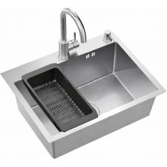 Ruvetti Look LPLOOK605200BSF zlewozmywak z baterią i akcesoriami stal/stal