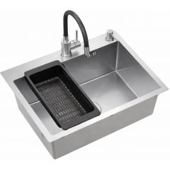 Ruvetti Look LPLOOK605200BSS zlewozmywak z baterią i akcesoriami stal/stal