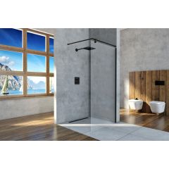 Sea-Horse Creative BKP256T08K ścianka prysznicowa 80 cm czarny mat/szkło przezroczyste