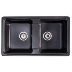 Sink Quality Sapphire SAPB2KBOX zlewozmywak granitowy 79.5x46 cm