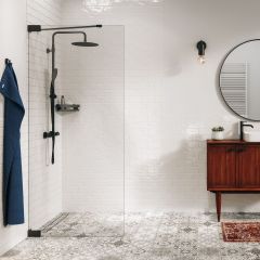 Sealskin Pure PU010906195100 ścianka prysznicowa walk-in 90 cm czarny mat/szkło przezroczyste
