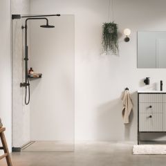 Sealskin Pure PU011006145100 ścianka prysznicowa walk-in 100 cm grafitowy szczotkowany/szkło przezroczyste