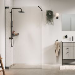 Sealskin Pure PU011206145100 ścianka prysznicowa walk-in 120 cm grafitowy szczotkowany/szkło przezroczyste