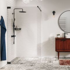 Sealskin Pure PU011206195100 ścianka prysznicowa walk-in 120 cm czarny mat/szkło przezroczyste