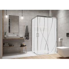 Sanplast Free Zone 600271376038231 kabina prysznicowa 120x90 cm prostokątna srebrny połysk/szkło ze wzorem