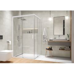 Sanplast Exa Line 600540033024401 kabina prysznicowa część prawa 100x cm prostokątna biały mat/szkło przezroczyste