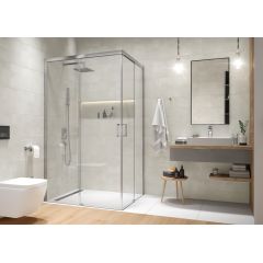 Sanplast Exa Line 600540033038401 kabina prysznicowa część prawa 100x cm prostokątna srebrny połysk/szkło przezroczyste