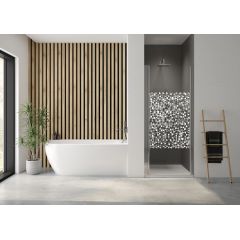 Sanplast Exa Line 600540071038151 drzwi prysznicowe z profilem 70 cm uchylne srebrny połysk/szkło ze wzorem
