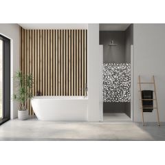 Sanplast Exa Line 600540073024151 drzwi prysznicowe z profilem 80 cm uchylne biały mat/szkło ze wzorem