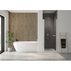 Sanplast Exa Line 600540073024401 drzwi prysznicowe z profilem 80 cm uchylne biały mat/szkło przezroczyste