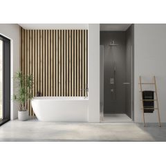 Sanplast Exa Line 600540073038401 drzwi prysznicowe z profilem 80 cm uchylne srebrny połysk/szkło przezroczyste