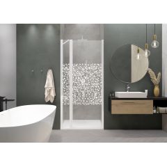 Sanplast Exa Line 600540083024151 drzwi prysznicowe z profilem 120 cm uchylne biały mat/szkło ze wzorem
