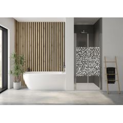 Sanplast Exa Line 600540091038151 drzwi prysznicowe z profilem 70 cm uchylne srebrny połysk/szkło ze wzorem