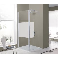 Sanplast Exa Line 600540097024201 kabina prysznicowa walk-in 80x33.5 cm biały mat/szkło ze wzorem