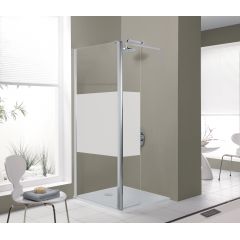 Sanplast Exa Line 600540097038201 kabina prysznicowa walk-in 80x33.5 cm srebrny połysk/szkło ze wzorem