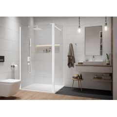Sanplast Exa Line 600540098024401 kabina prysznicowa walk-in 90x33.5 cm biały mat/szkło przezroczyste