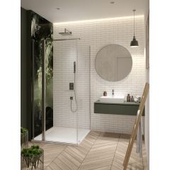 Sanplast Exa Line 600540112038401 ścianka prysznicowa 75 cm srebrny połysk/szkło przezroczyste