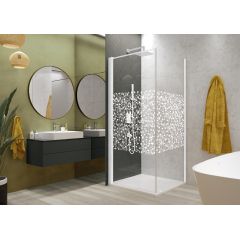 Sanplast Exa Line 600540117024151 ścianka prysznicowa 120 cm biały mat/szkło ze wzorem