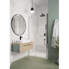 Sanplast Exa Line 600540121038151 ścianka do drzwi, na wymiar 30 cm srebrny połysk/szkło ze wzorem