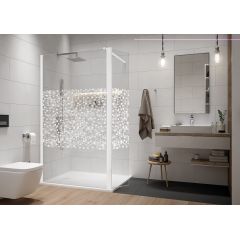 Sanplast Exa Line 600540124024151 ścianka prysznicowa walk-in 60 cm biały mat/szkło ze wzorem