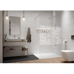Sanplast Exa Line 600540148024151 ścianka prysznicowa walk-in 140 cm biały mat/szkło ze wzorem