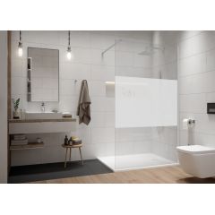Sanplast Exa Line 600540148024201 ścianka prysznicowa walk-in 140 cm biały mat/szkło ze wzorem