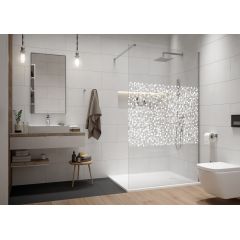 Sanplast Exa Line 600540148038151 ścianka prysznicowa walk-in 140 cm srebrny połysk/szkło ze wzorem