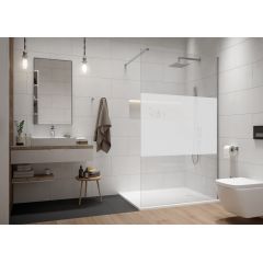 Sanplast Exa Line 600540148038201 ścianka prysznicowa walk-in 140 cm srebrny połysk/szkło ze wzorem