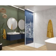 Sanplast Exa Line 600540156024151 ścianka prysznicowa walk-in 120 cm biały mat/szkło ze wzorem