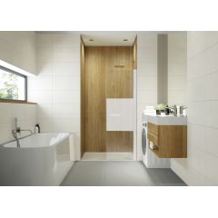 Sanplast Exa Line 600540163024201 ścianka prysznicowa walk-in 90 cm biały mat/szkło ze wzorem