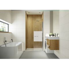 Sanplast Exa Line 600540163038201 ścianka prysznicowa walk-in 90 cm srebrny połysk/szkło ze wzorem