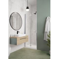 Sanplast Exa Line 600540272038401 drzwi prysznicowe z profilem 80 cm składane srebrny połysk/szkło przezroczyste